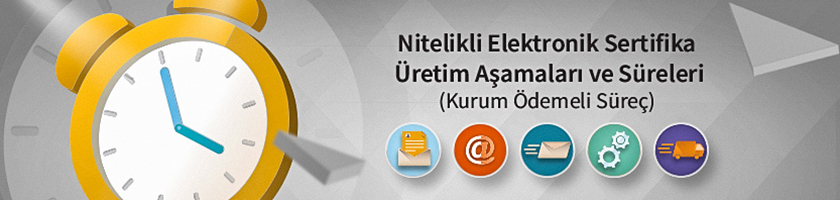 Nitelikli Elektronik Sertifika Kurum Ödemeli Süreç İçin Üretim Aşamaları ve Süreleri